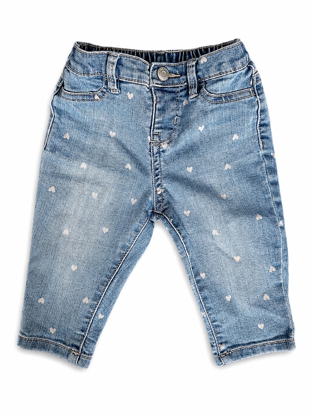 Baby B’gosh Heart Print Denim Jeans | Size 6 Months | Adorable Baby Girl